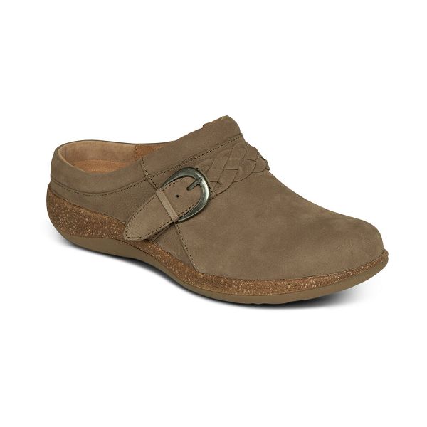Aetrex Women's Libby Arch Support Clogs - Taupe | USA 1DZRX4R